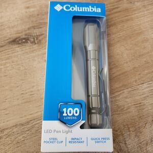 Columbia Sportswear LED Pen Light Flashlight 100 Lumens Pocket Clip Hike Camp